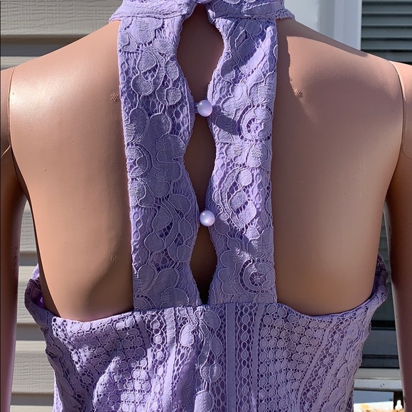 Francesca’s Purple Lace Halter Shift dress size XS - Picture 5 of 6